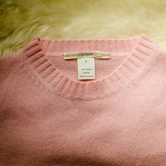 J Crew S Pink Cashmere Boyfriend Crew Sweater - Picture 5 of 5